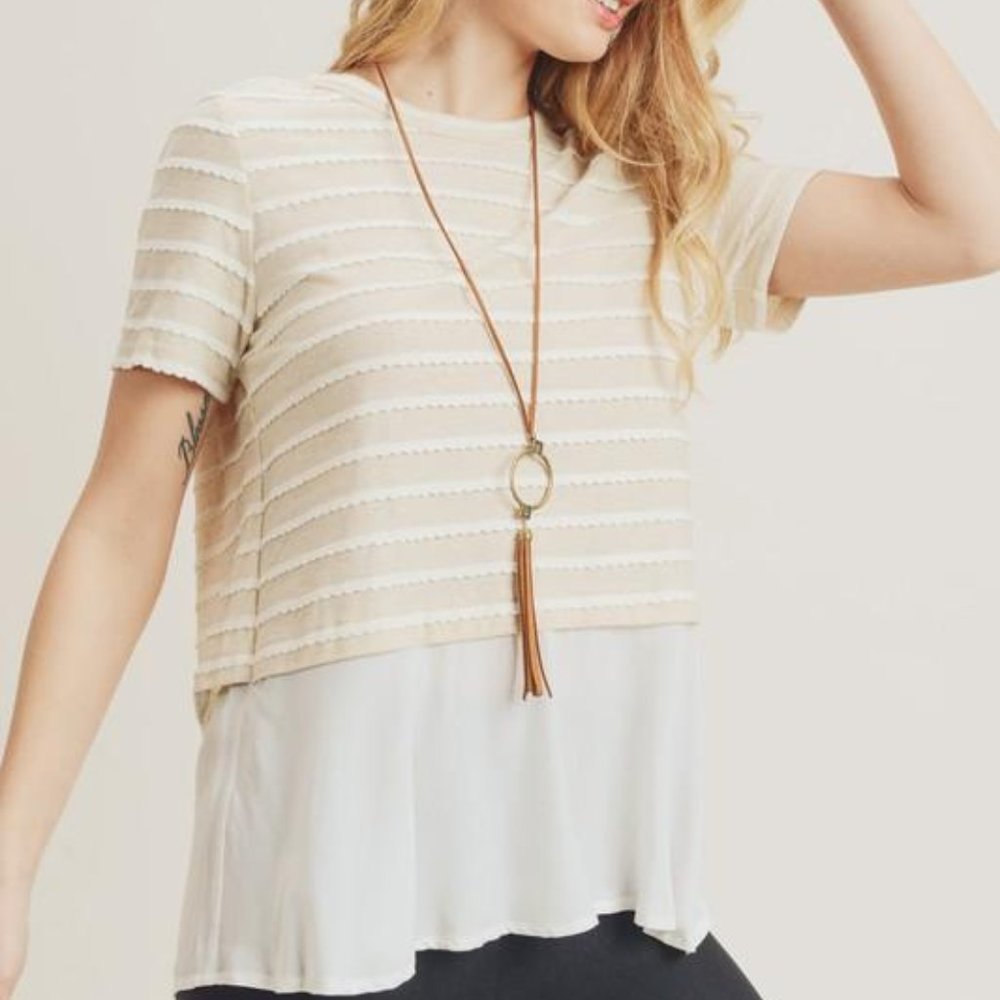 Double Layered Button-Back Top